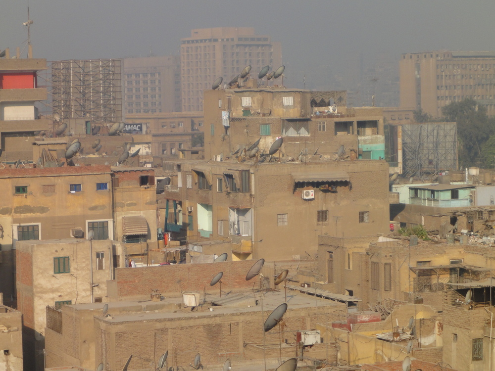 Looking over a residential skyline in Cairo, Egypt.
