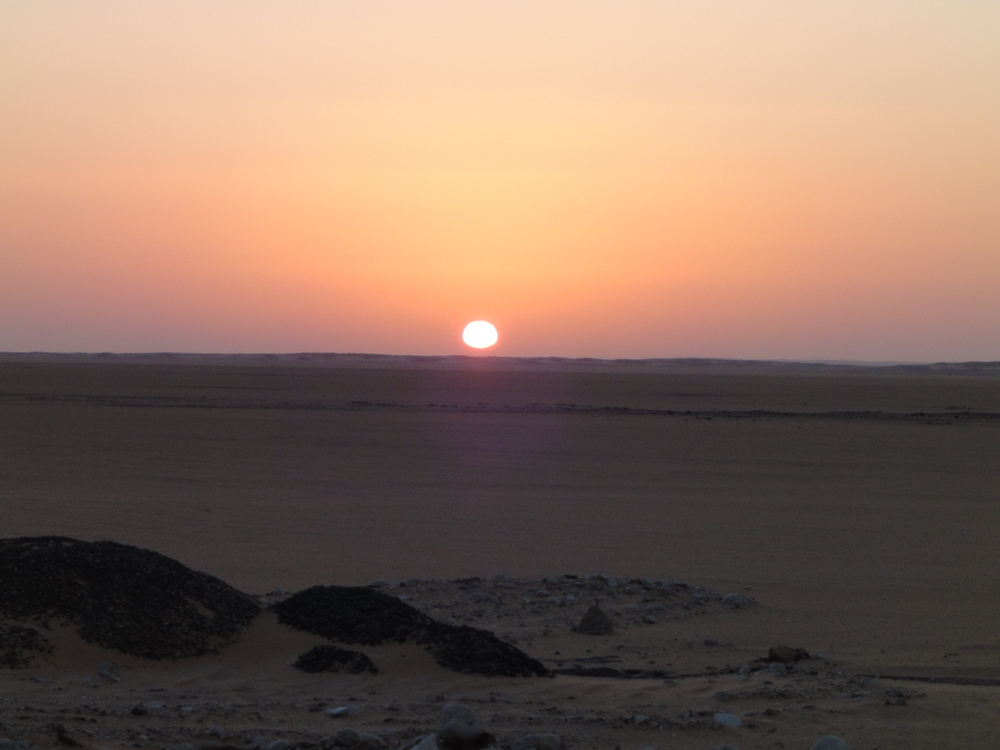 A desert sunrise en route to Abu Simbel, Egypt.